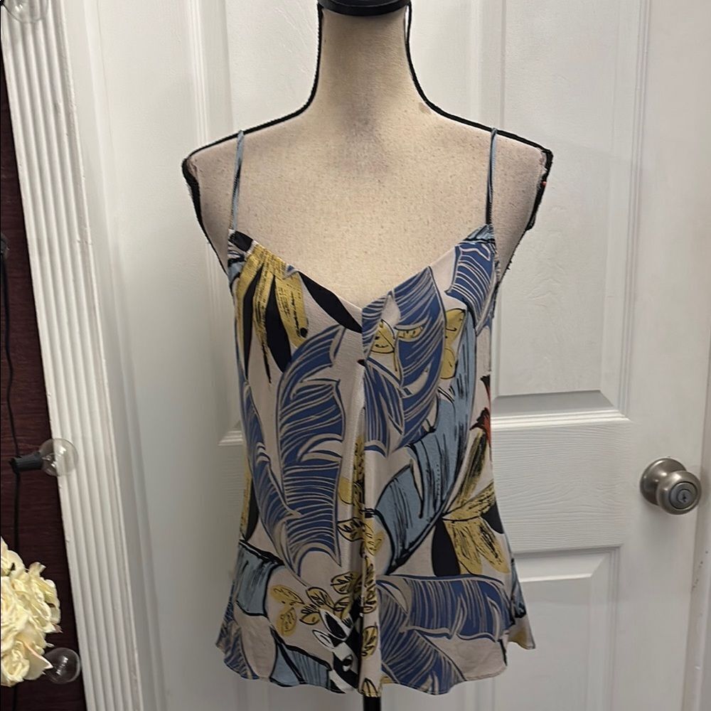 Scanlan Theodore Tropical Print Spaghetti Strap Top, US8